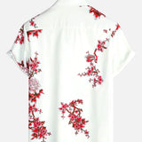 Jackson | Chemise d'Été à Manches Courtes Imprimée de Fleurs Blanches