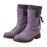 冬用ミッドカーフスエードブーツ - 暖かくてトレンディな雪用ブーツ