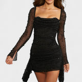 Sónia - Robe Mini avec Brillance et Décolleté