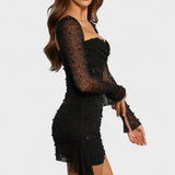 Sónia - Robe Mini avec Brillance et Décolleté