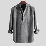 Chemise Homme Col Zippé Rayée Décontractée