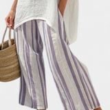 Allegra – blouse confortable et pantalons rayés en bambou