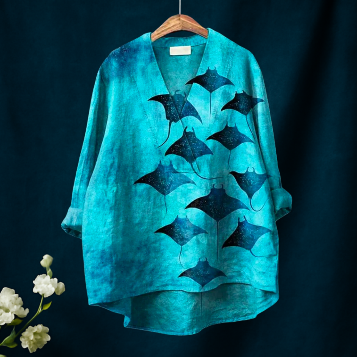 Manta Rays Art Print V-neck Shirt