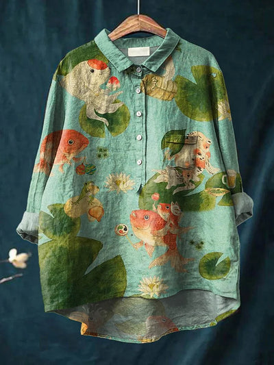 魚アートシャツ