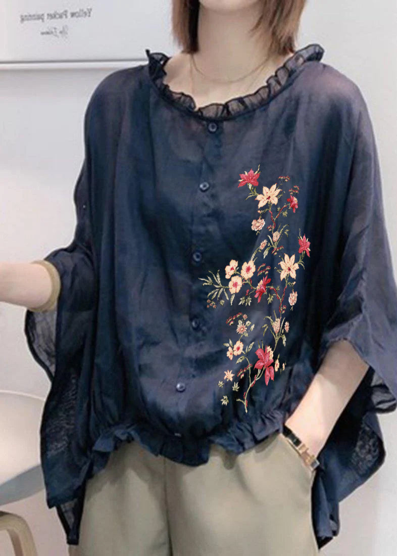ユイ｜ハーフスリーブブラウス プラスサイズ