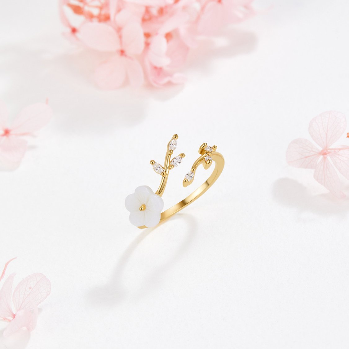 白い花リング